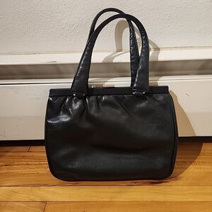 Vintage Shoulder Gold Pfeil Leather Black Hand Bag Evening Purse Clutch